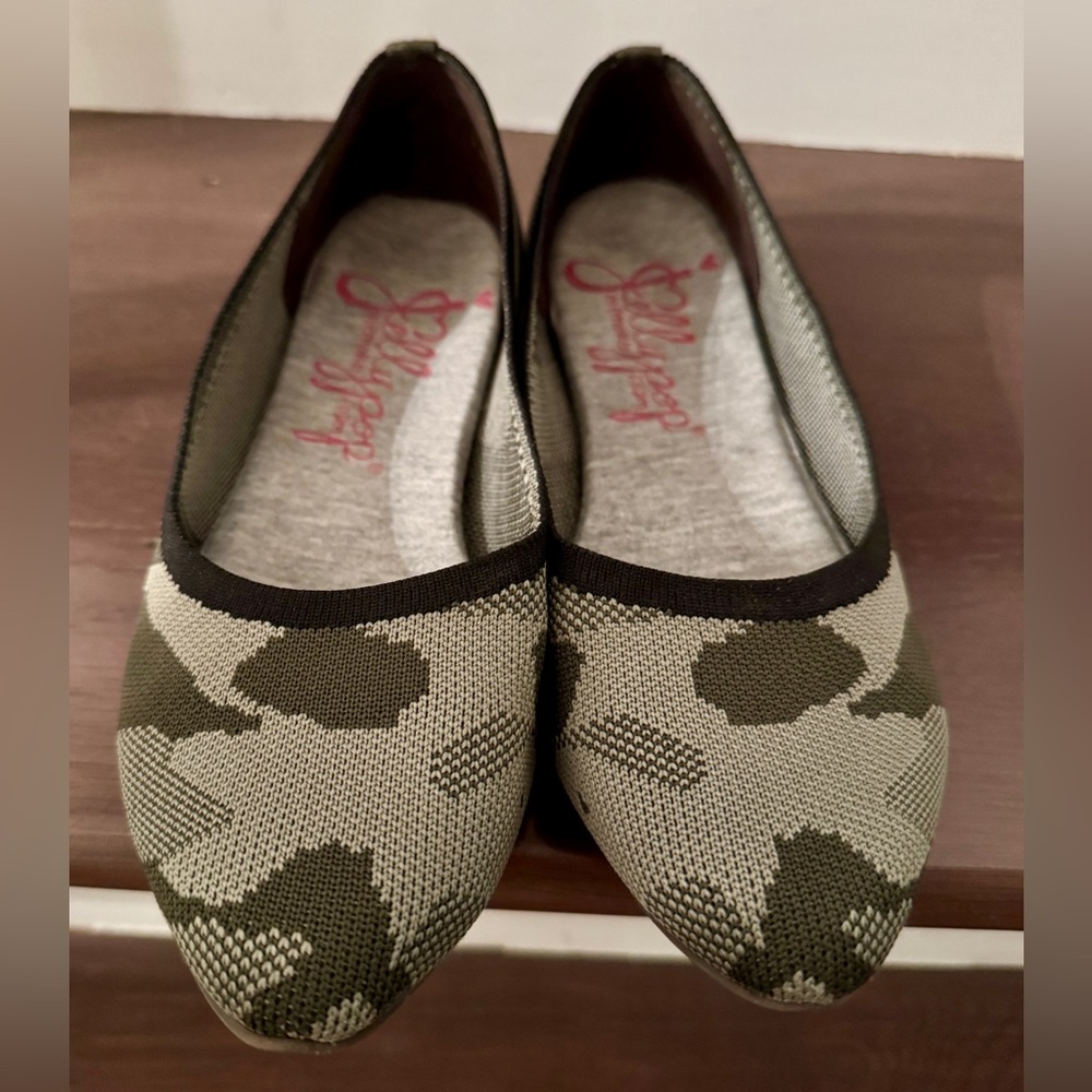 Jellypop Green and Black Camouflage Flats